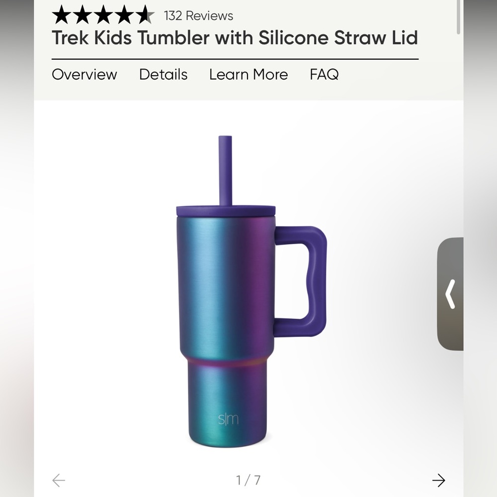 Trek Kids Tumbler with Silicone Straw Lid used once